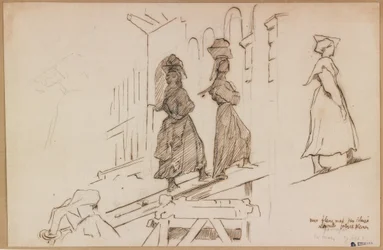 Frauen, die Mörtel tragen